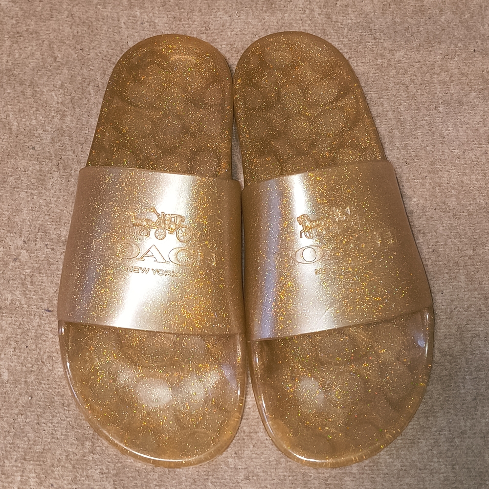 Gold Glitter Slides